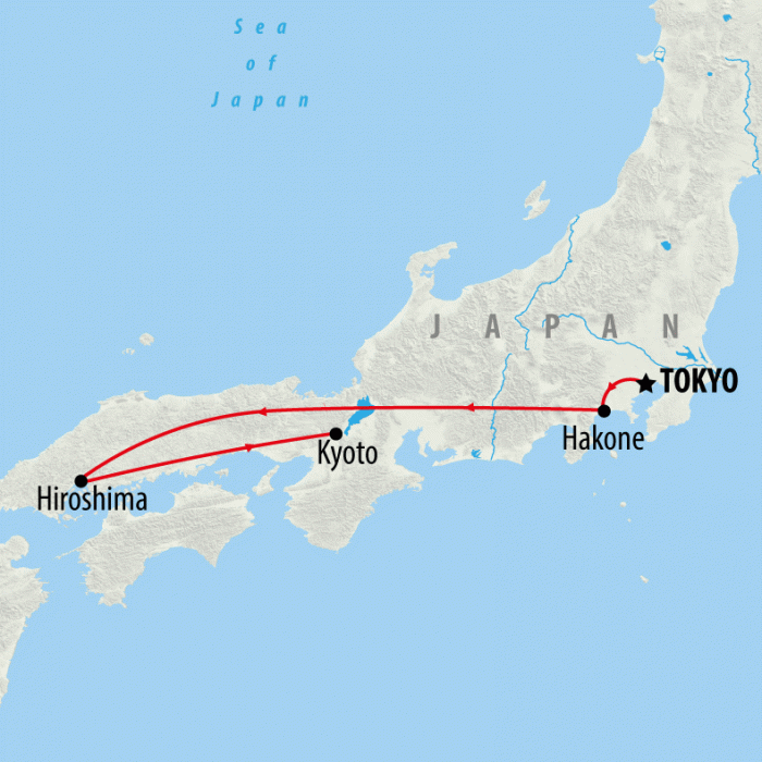 tourhub | On The Go Tours | Japan Family Adventure - 12 days | Tour Map