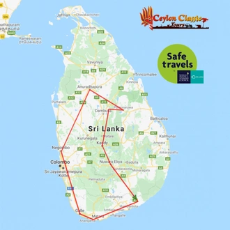 tourhub | Ceylon Classic Tours | Sri Lanka Round Tour | Tour Map