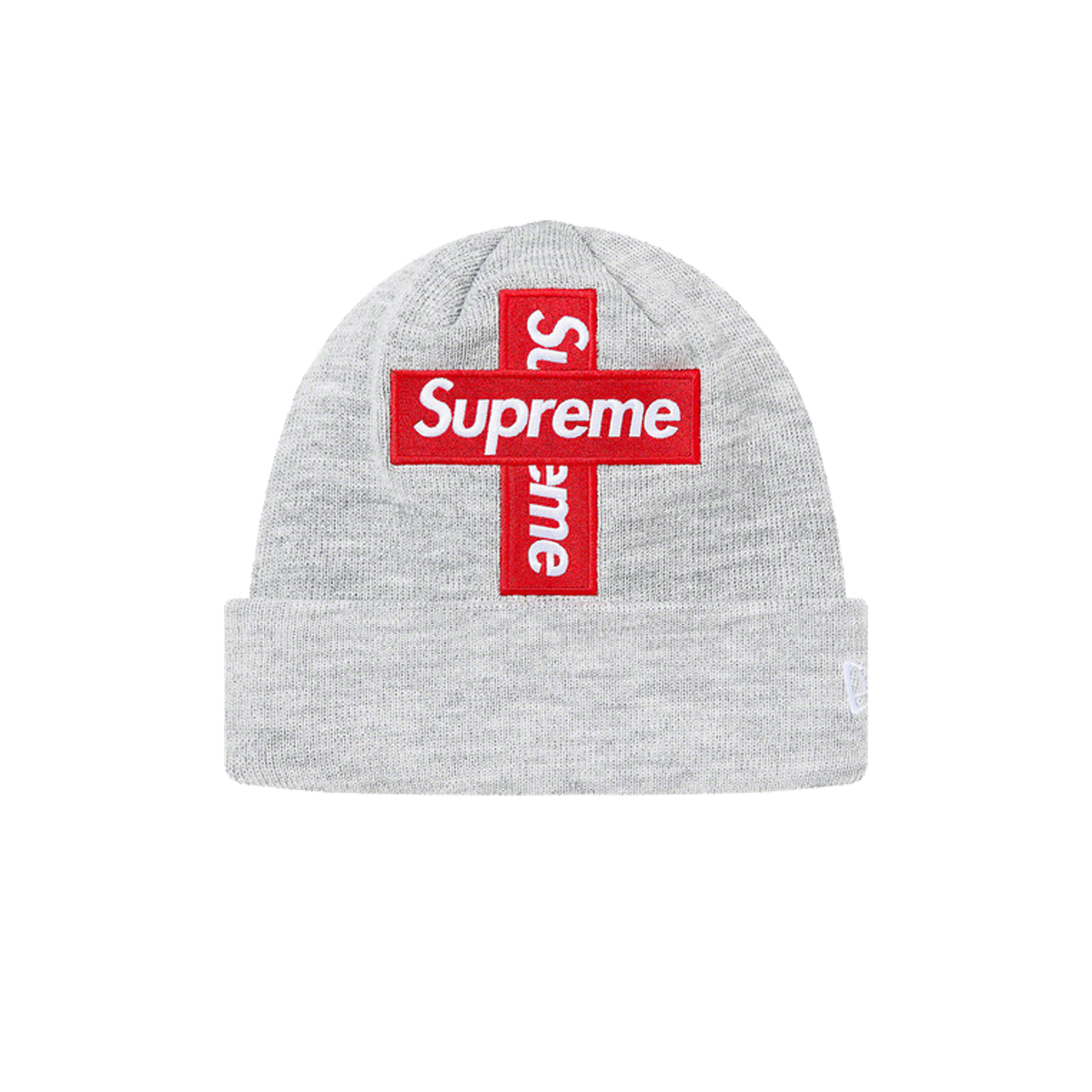 Supreme New Era Cross Box Logo Beanie Heather Grey (FW20) | FW20