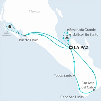 tourhub | Bamba Travel | Baja Marine Majesty & La Paz-Los Cabos Journey 5D/4N | Tour Map
