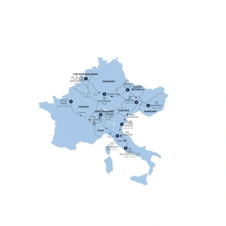 tourhub | Insight Vacations | Romantic European - Start Amsterdam, End Paris, Classic Group | Tour Map