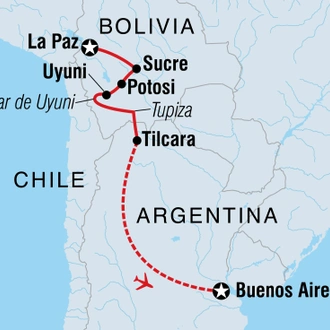 tourhub | Intrepid Travel | Best of Bolivia & Argentina | Tour Map