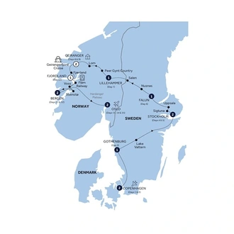 tourhub | Insight Vacations | Spectacular Scandinavia & its Fjords - Classic Group | Tour Map