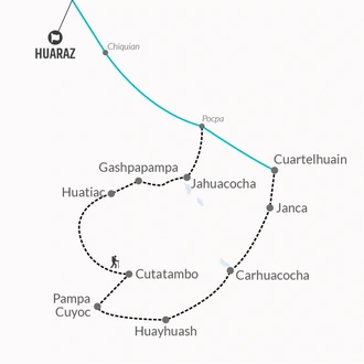 tourhub | Bamba Travel | Huayhuash Full Trekking Experience 12D/11N | Tour Map