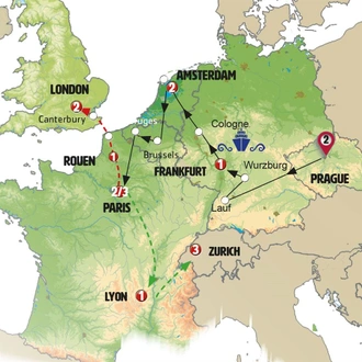 tourhub | Europamundo | Secrets in White and Green | Tour Map