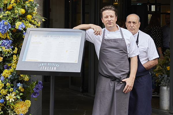 Jamie Oliver with Gennaro Contaldo