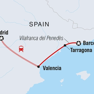 tourhub | Intrepid Travel | Classic Barcelona to Madrid | Tour Map