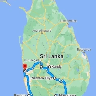 tourhub | Sign of Lanka | 6 Nights 7 Days-Muslim Halal tour with Udawalawe National Park | Tour Map