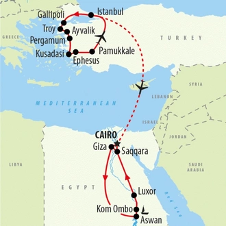 tourhub | On The Go Tours | Turkey & Tutankhamun - 16 days | Tour Map