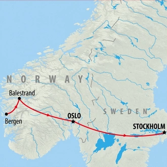 tourhub | On The Go Tours | Magic of the Fjords & Stockholm - 9 days | Tour Map