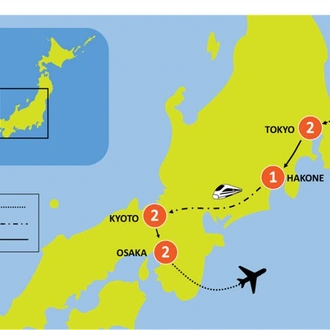 tourhub | Tweet World Travel | Luxury Japan Honeymoon Package | Tour Map