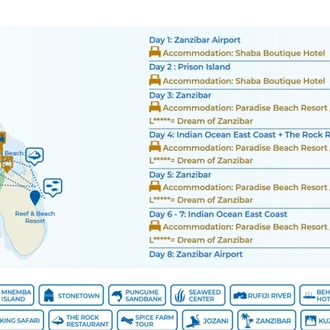 tourhub | Beach and Safari Holidays | Zanzibar Beach & Ocean Holiday | Tour Map