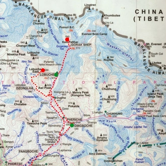 tourhub | Mount Adventure Holidays | Everest Base Camp Trek  & Lobuche Peak | Tour Map