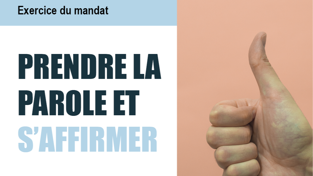 Représentation de la formation : 4.1. Prendre la parole et s'affirmer dans son rôle d'élu