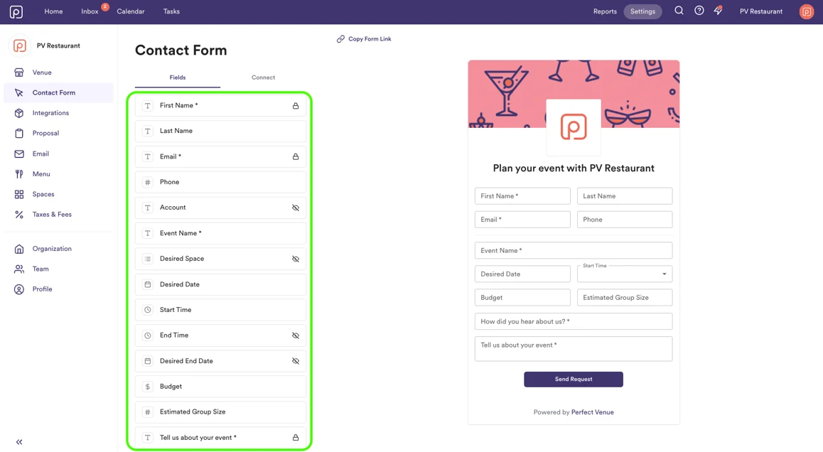 Contact Form & Custom Fields