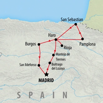 tourhub | On The Go Tours | La Rioja & Basque Country From Madrid - 4 days | Tour Map