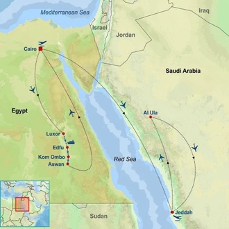 tourhub | Indus Travels | Best of Egypt and Saudi Arabia | Tour Map