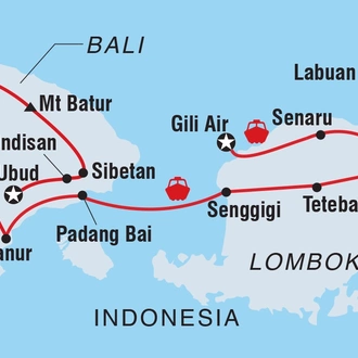 tourhub | Intrepid Travel | Bali & Lombok Adventure | Tour Map