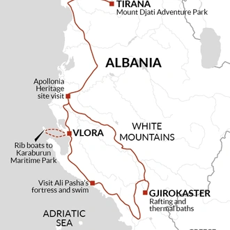 tourhub | Explore! | Family Albania Adventure | Tour Map