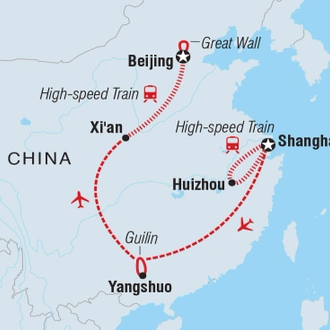 tourhub | Intrepid Travel | Premium China | Tour Map