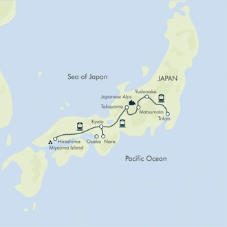 tourhub | Exodus Adventure Travels | Ancient & Modern Japan | Tour Map
