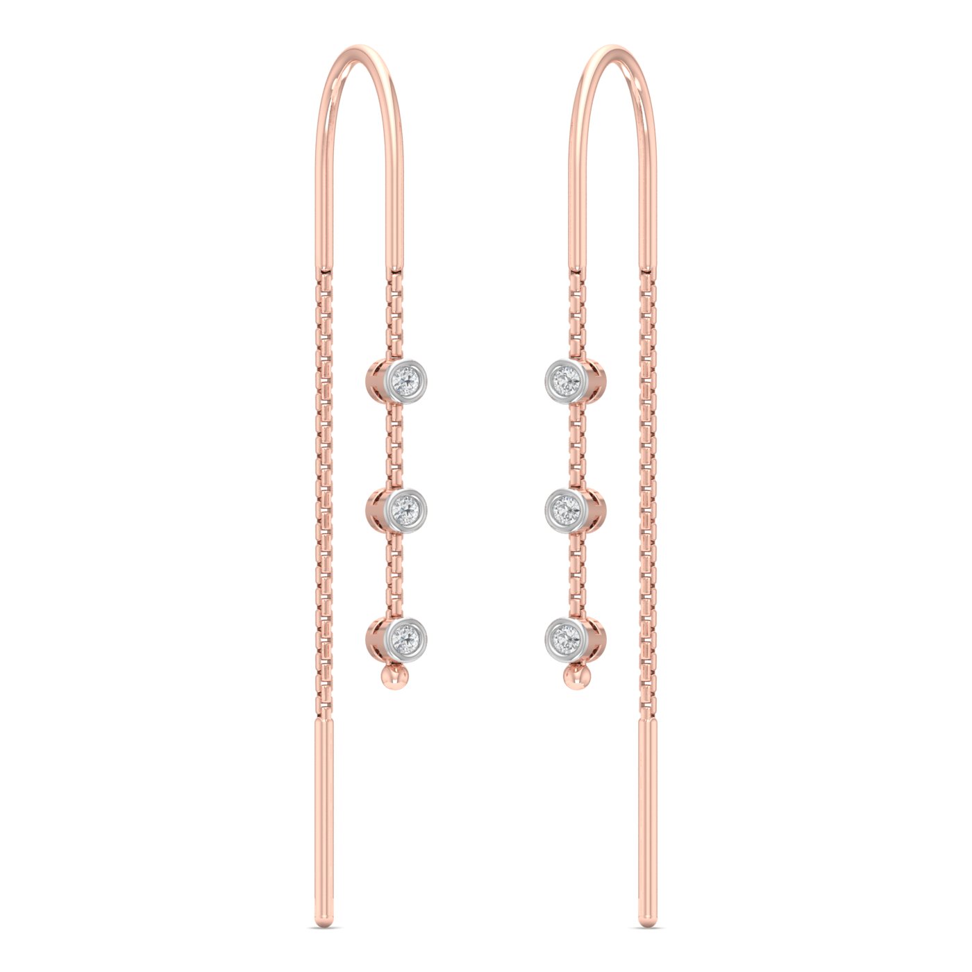 Stylish Sui Dhaga Earrings for Diwali || Trinity Circle Cluster Diamond Sui Dhaga Earrings ||