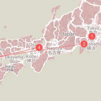 tourhub | The Dragon Trip | 12-Day Japan Family Adventure Tour | Tour Map