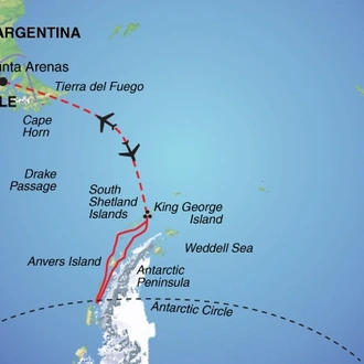 tourhub | Exodus Adventure Travels | Antarctic Express: Crossing the Circle | Tour Map