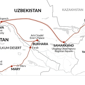 tourhub | Explore! | Wonders of the Silk Road | Tour Map