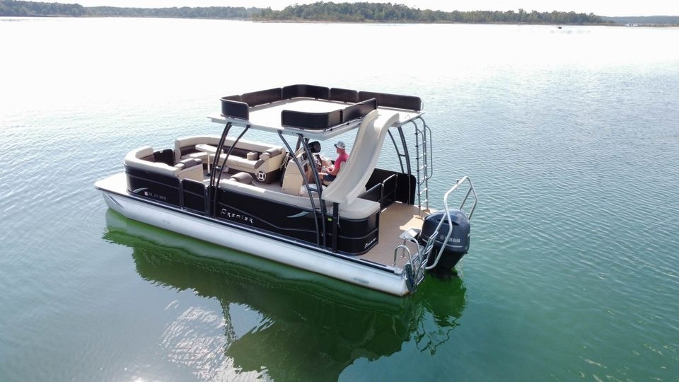 26ft Premier Sunsation Double Decker Tritoon Boat with Slide on Lake Austin (Up to 14 Passengers) image 9