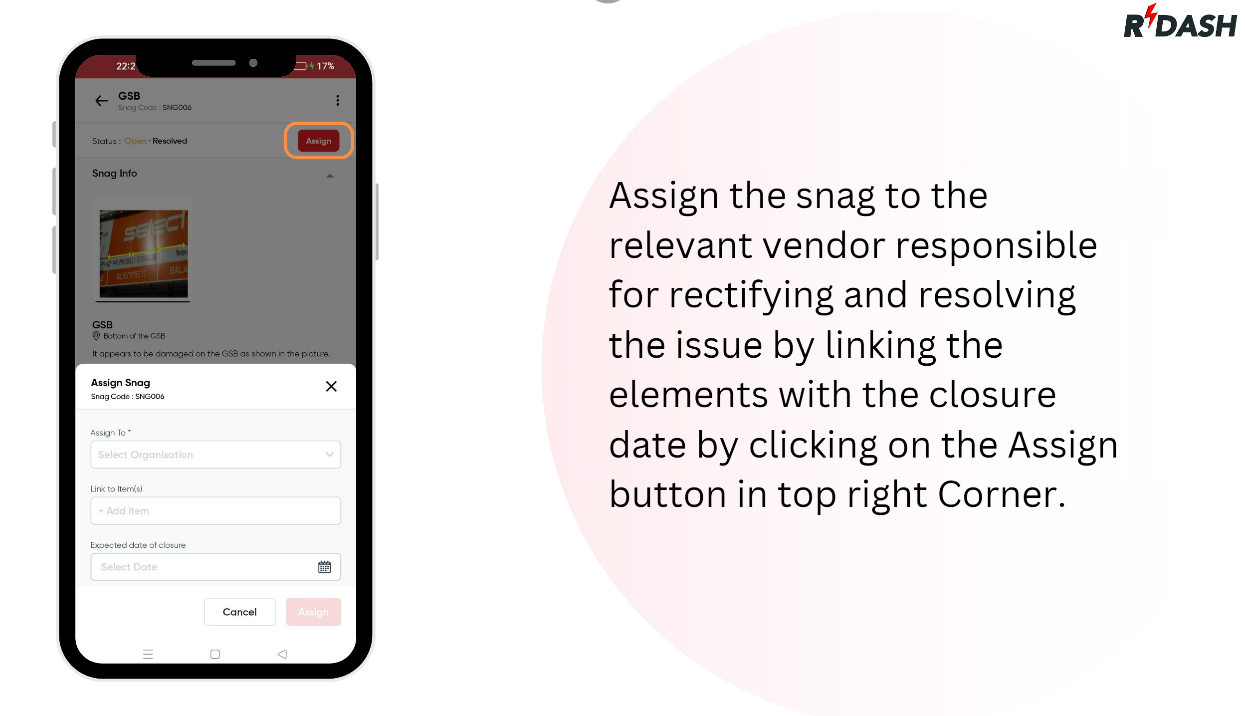 Snag Mobile app