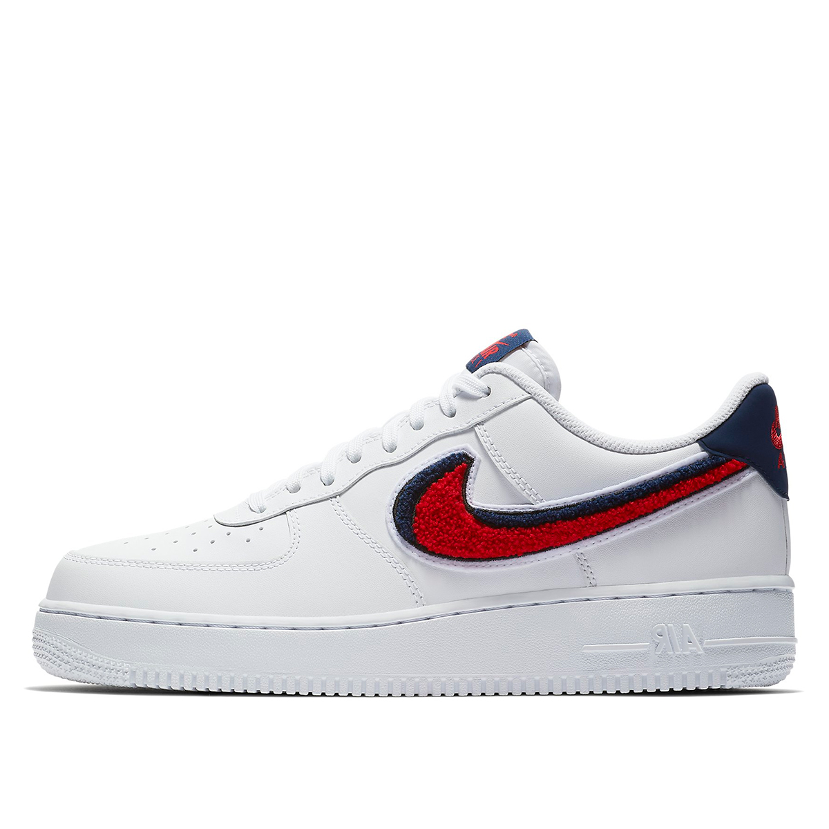 Nike Air Force 1 Low 3D Chenille Swoosh White Red Blue | 823511 