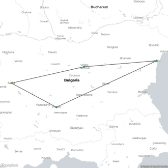 tourhub | Destination Services Bulgaria | Exclusive group (min 10 pax): Discover Bulgaria | Tour Map