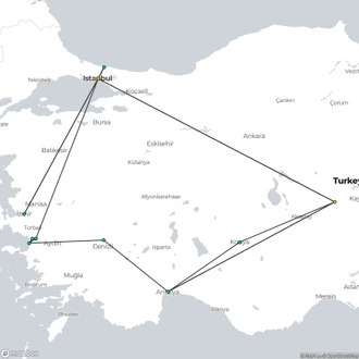 tourhub | Destination Services Turkey | Turkish Delight with Cappadocia | Tour Map