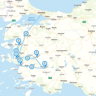 tourhub | Tour Altinkum Travel | Seven Churches of Revelations-Six Days | Tour Map