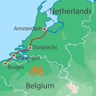 tourhub | UTracks | Cycle Bruges to Amsterdam | Tour Map