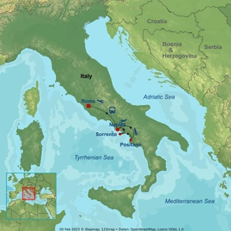 tourhub | Indus Travels | Treasures of Rome and Amalfi Coast | Tour Map