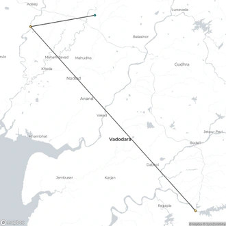 tourhub | Agora Voyages | Ahmedabad to Statue of Unity | Tour Map