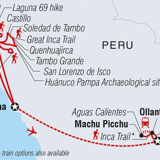 tourhub | Intrepid Travel | Trek the Great Inca Road and Inca Trail  | Tour Map