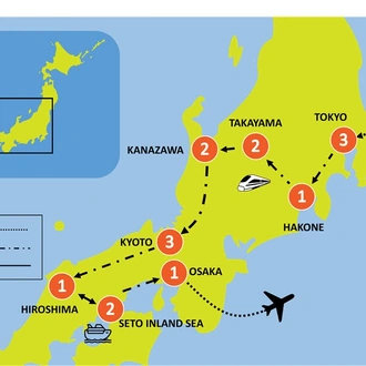 tourhub | Tweet World Travel | 16-Day Enchanting Japan Luxury Tour | Tour Map