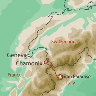 tourhub | World Expeditions | Alpine Introduction Course and Gran Paradiso Climb | Tour Map