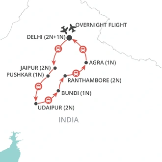tourhub | Wendy Wu | Inspiring India  | Tour Map