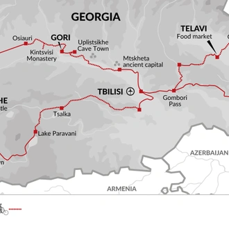 tourhub | Explore! | Cycling in Georgia | Tour Map