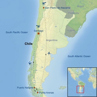 tourhub | Indus Travels | Best Of Chile | Tour Map
