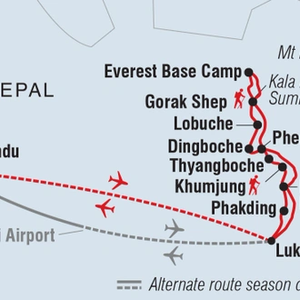 tourhub | Intrepid Travel | Epic Everest Base Camp Trek | Tour Map