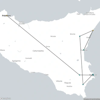 tourhub | Click Tours | Charming Sicily Food & Wine Small Group Tour - 8 Days | Tour Map