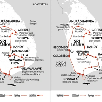 tourhub | Explore! | Sri Lanka in Depth | Tour Map