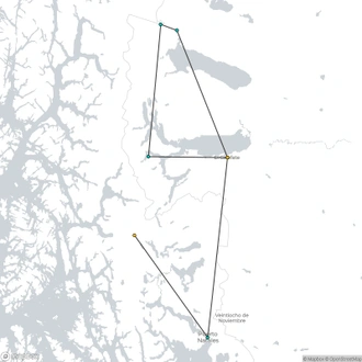 tourhub | Unu Raymi Tour Operator & Lodges | Patagonia: W Trek, Perito Moreno & El Chaltén | Tour Map