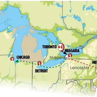 tourhub | Europamundo | Toronto, Niagara and Chicago | Tour Map