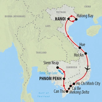 tourhub | On The Go Tours | Classic Vietnam & Cambodia - 16 days | Tour Map